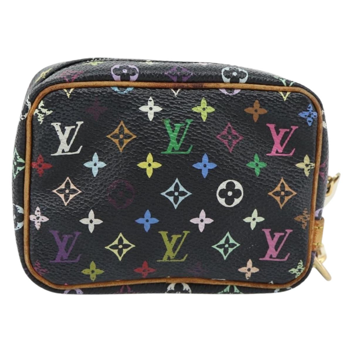 LOUIS VUITTON Monogram Multicolor Trousse Wapity Pouch Black M58034 Auth 178884