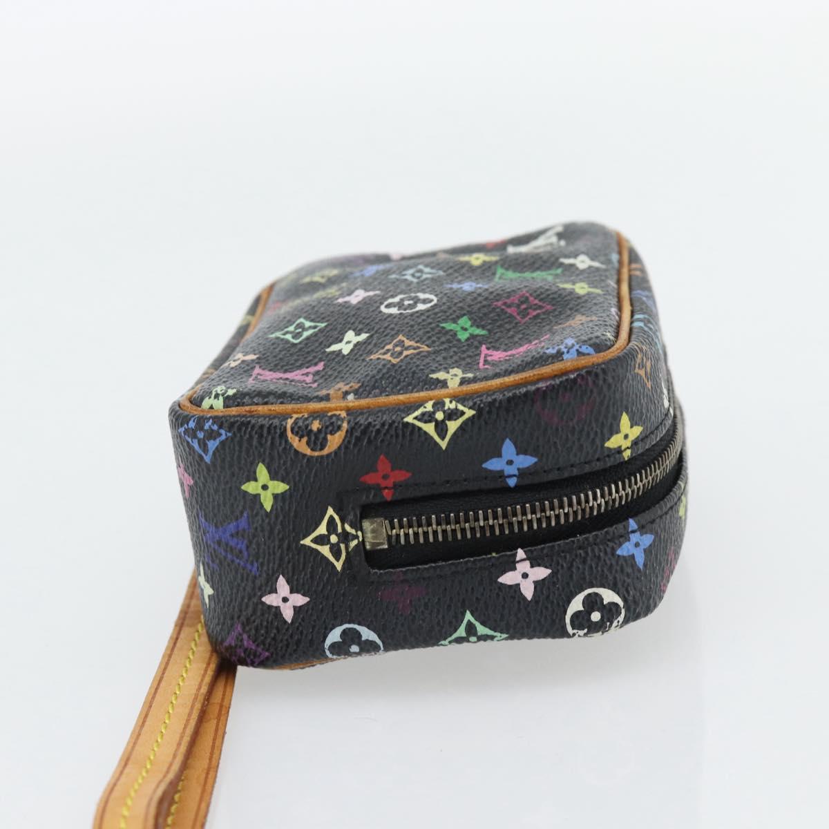 LOUIS VUITTON Monogram Multicolor Trousse Wapity Pouch Black M58034 Auth 178884