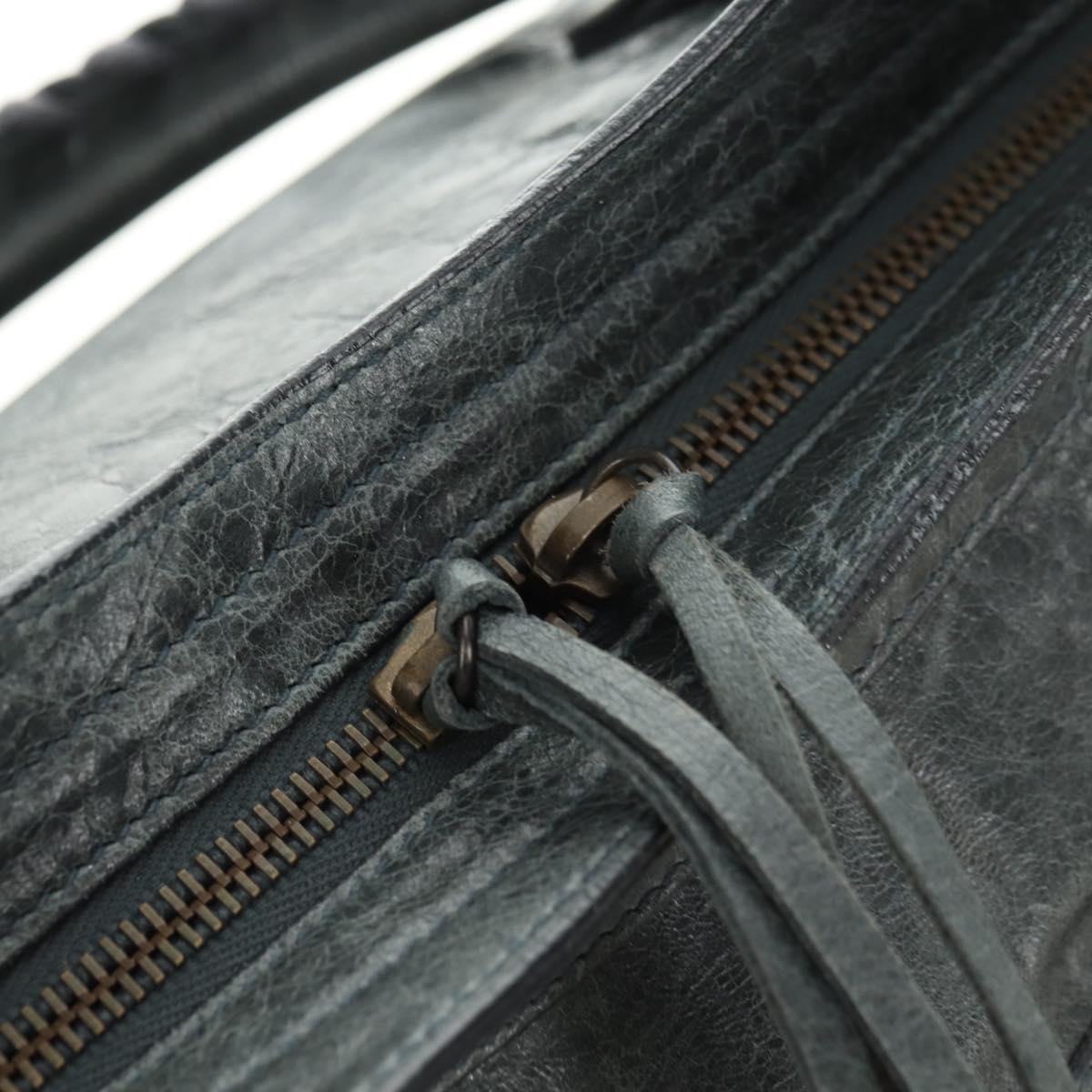 BALENCIAGA The City Hand Bag Leather Green Auth 178891V