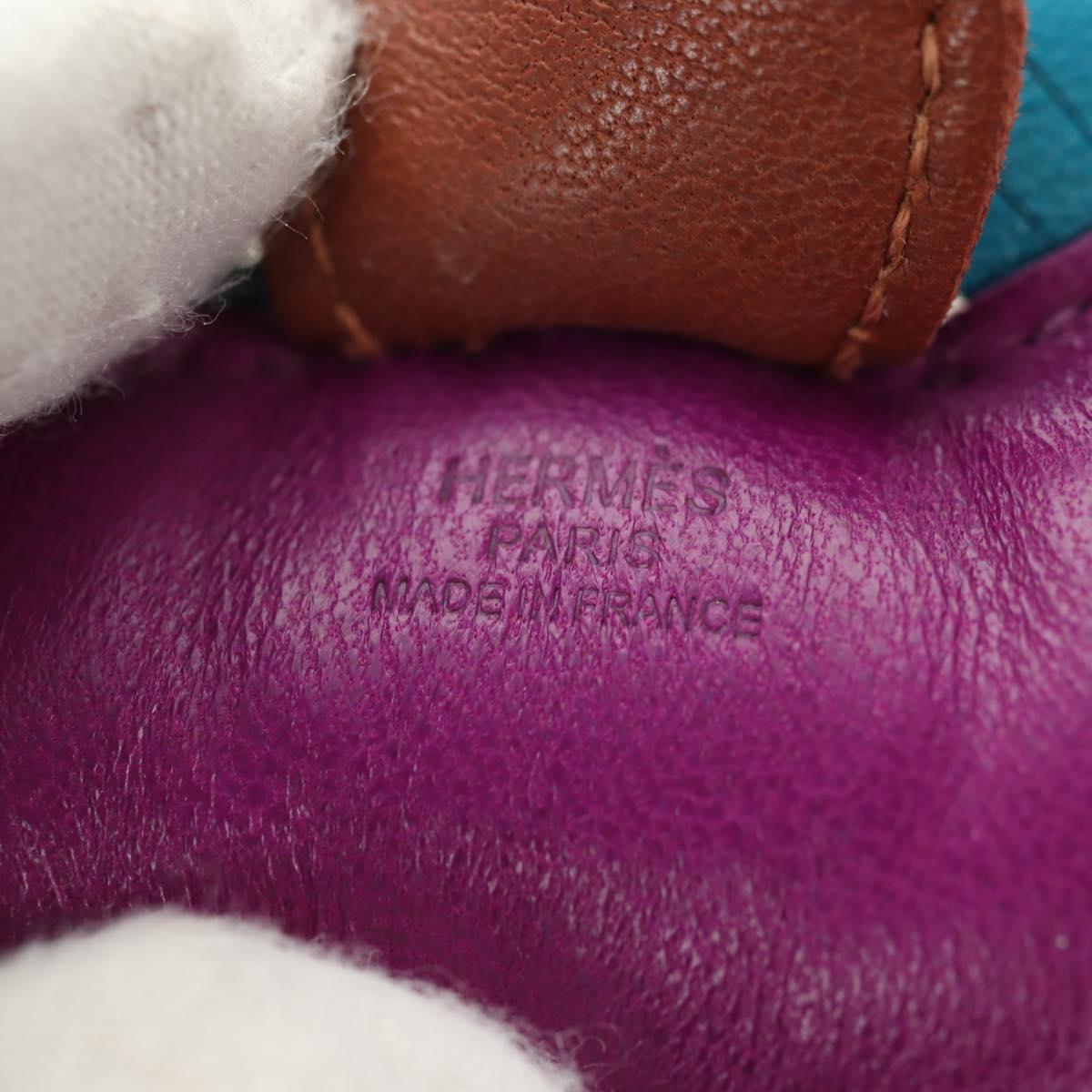 HERMES Rodeo PM Charm Leather Purple Auth 178894M