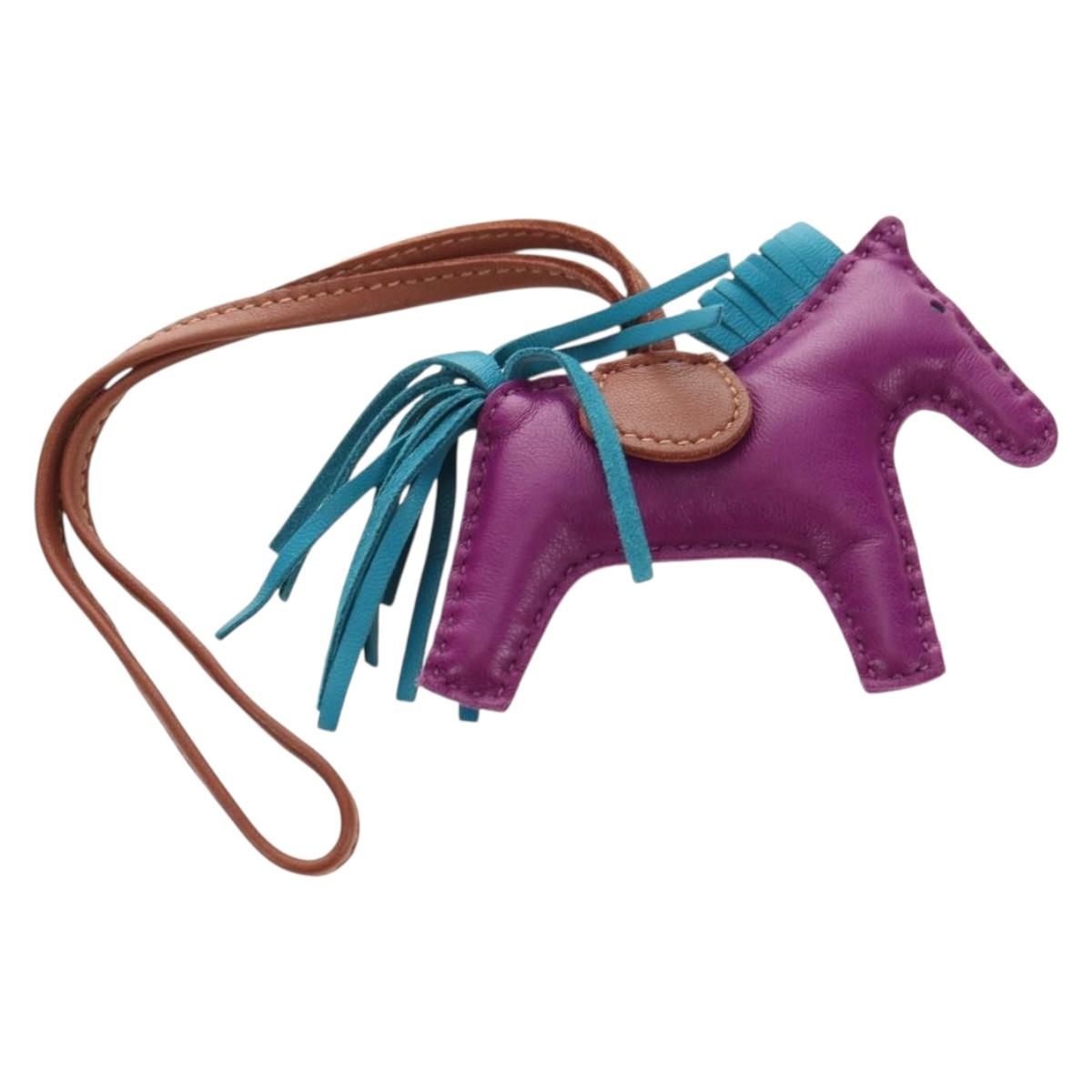 HERMES Rodeo PM Charm Leather Purple Auth 178894M