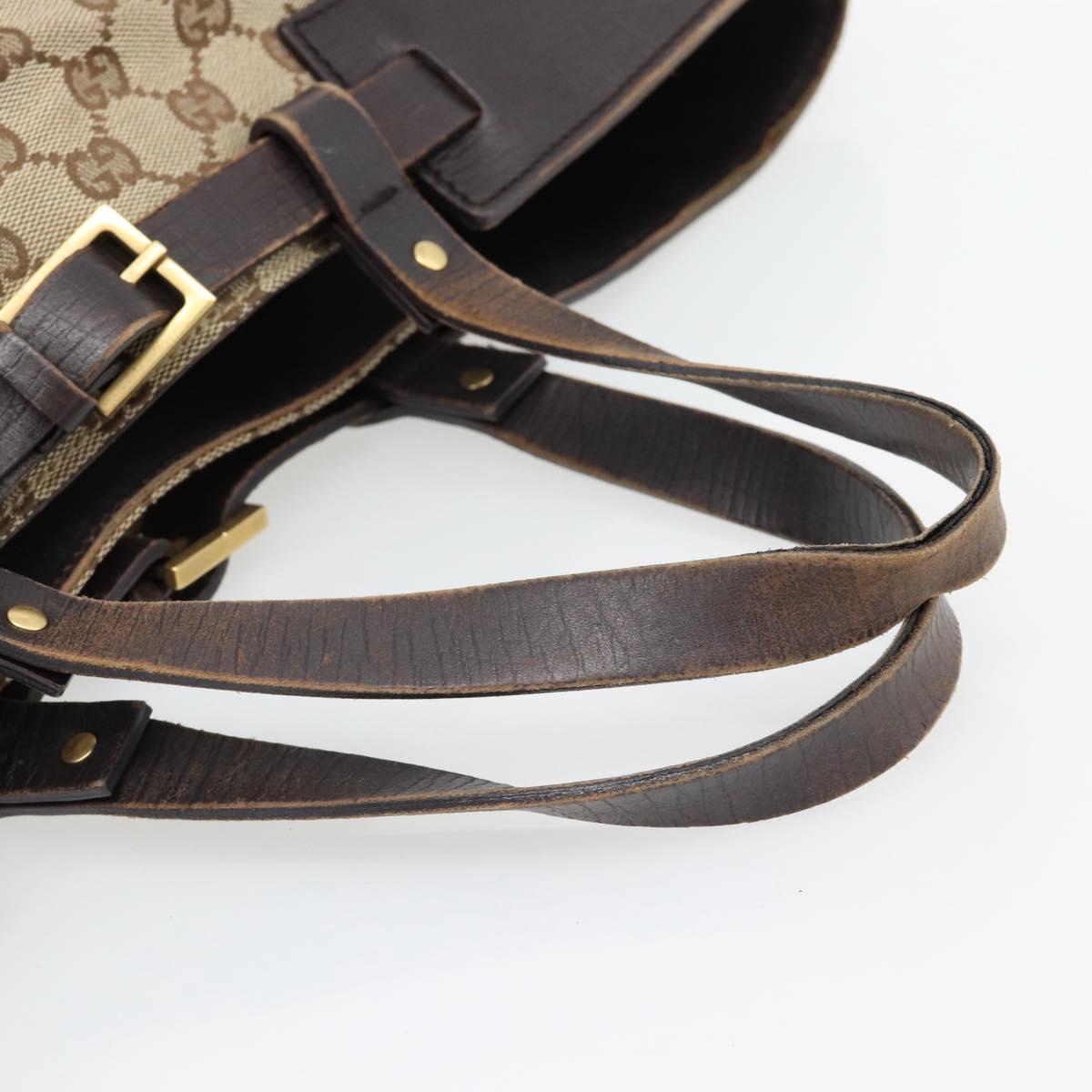 GUCCI GG Canvas Hand Bag Beige Gold 106251 Auth 178897