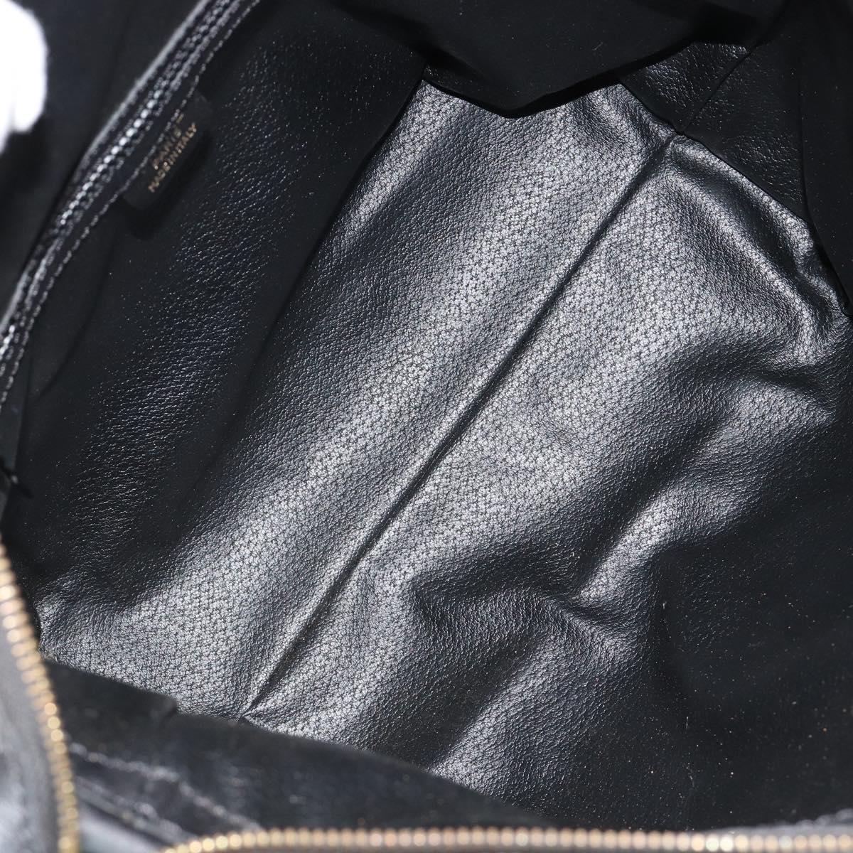 CELINE Shoulder Bag Leather Black Gold Auth 178898A