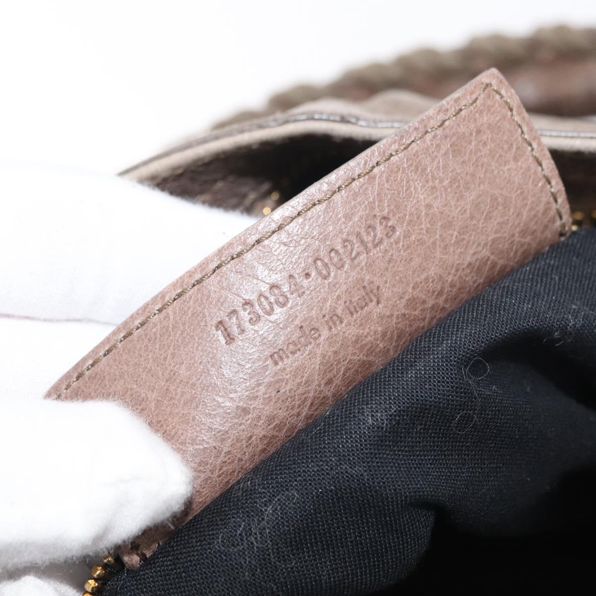 BALENCIAGA The Giant City Hand Bag Leather 2way Beige Gold 173084 Auth 178905SAM