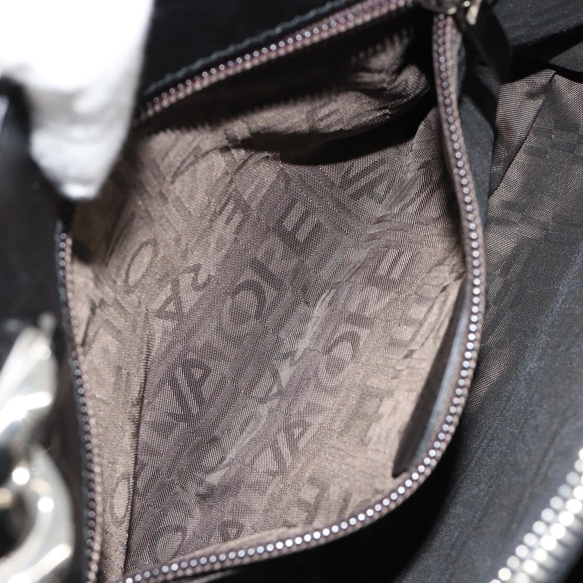 Salvatore Ferragamo Hand Bag Leather Black Silver Auth 178908A
