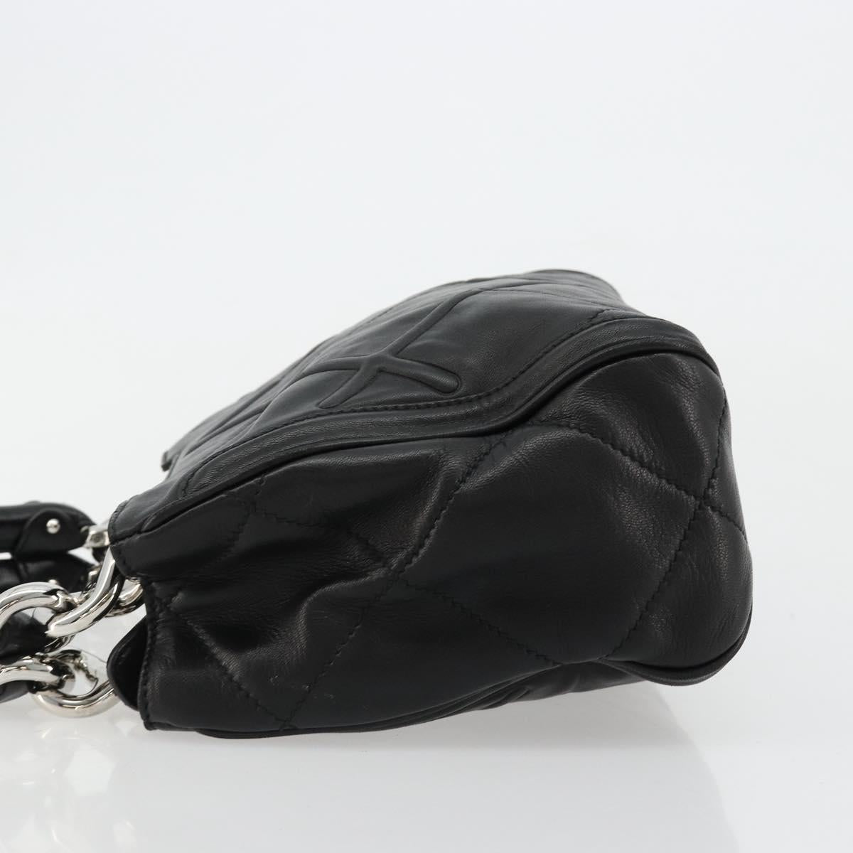 Salvatore Ferragamo Hand Bag Leather Black Silver Auth 178908A