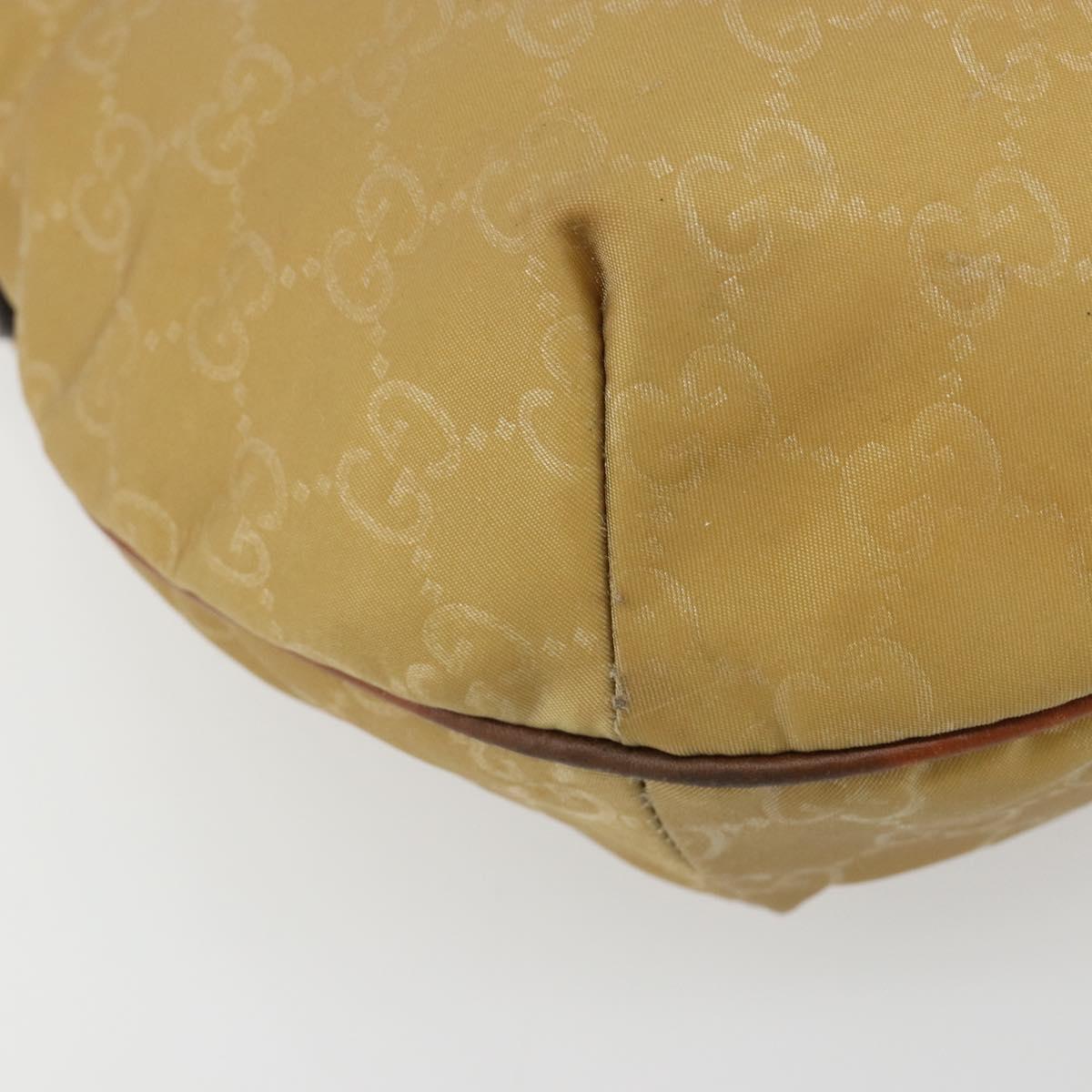 GUCCI GG Canvas Shoulder Bag Nylon Beige Gold 181092 Auth 178909