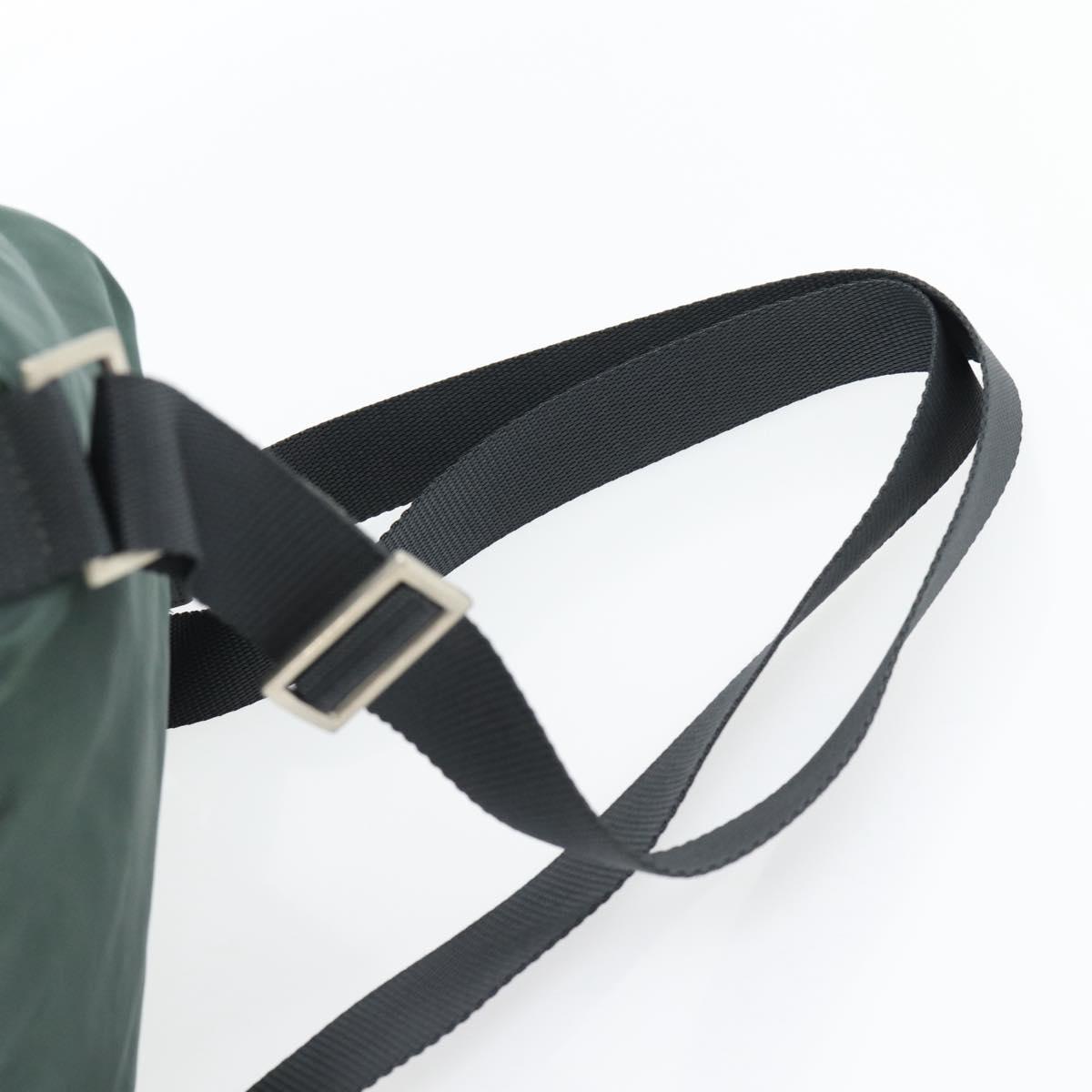PRADA Backpack Nylon Green Silver Auth 178912
