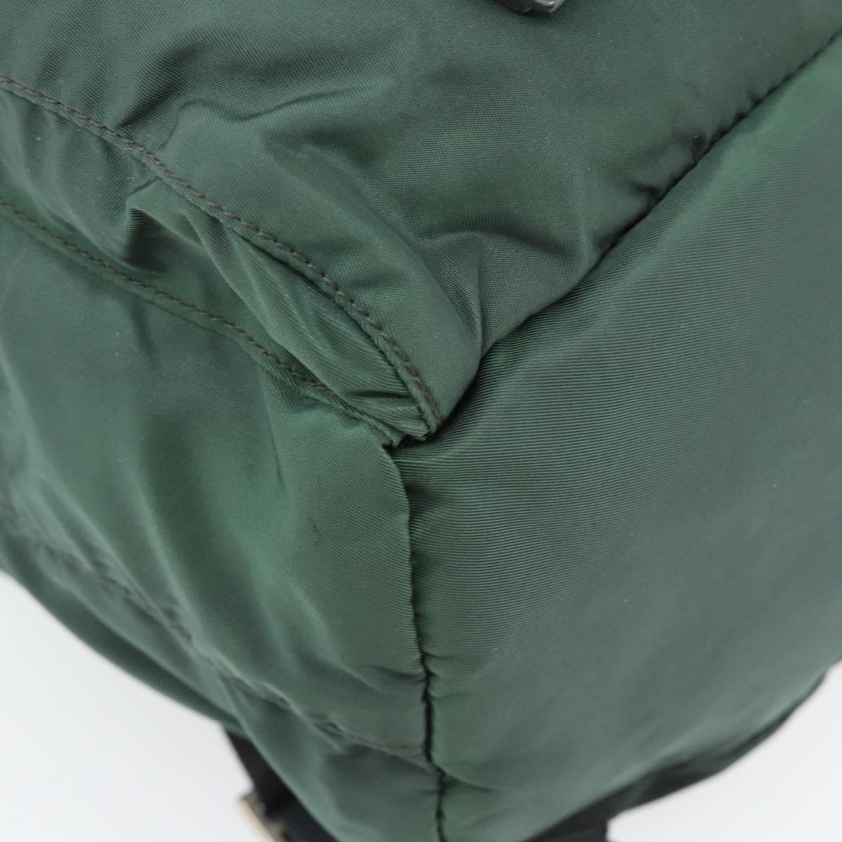 PRADA Backpack Nylon Green Silver Auth 178912