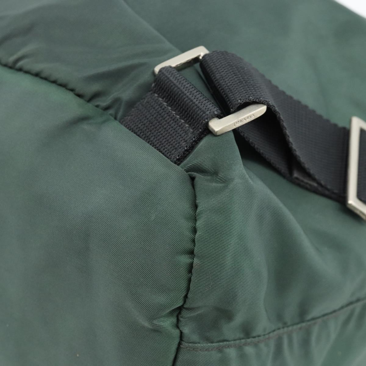 PRADA Backpack Nylon Green Silver Auth 178912