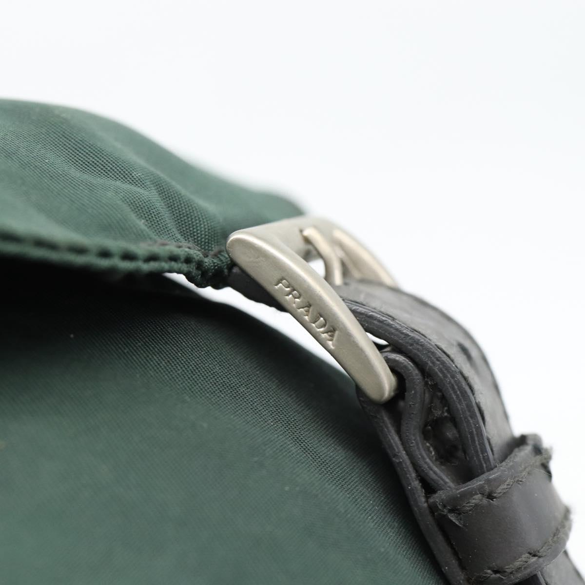 PRADA Backpack Nylon Green Silver Auth 178912