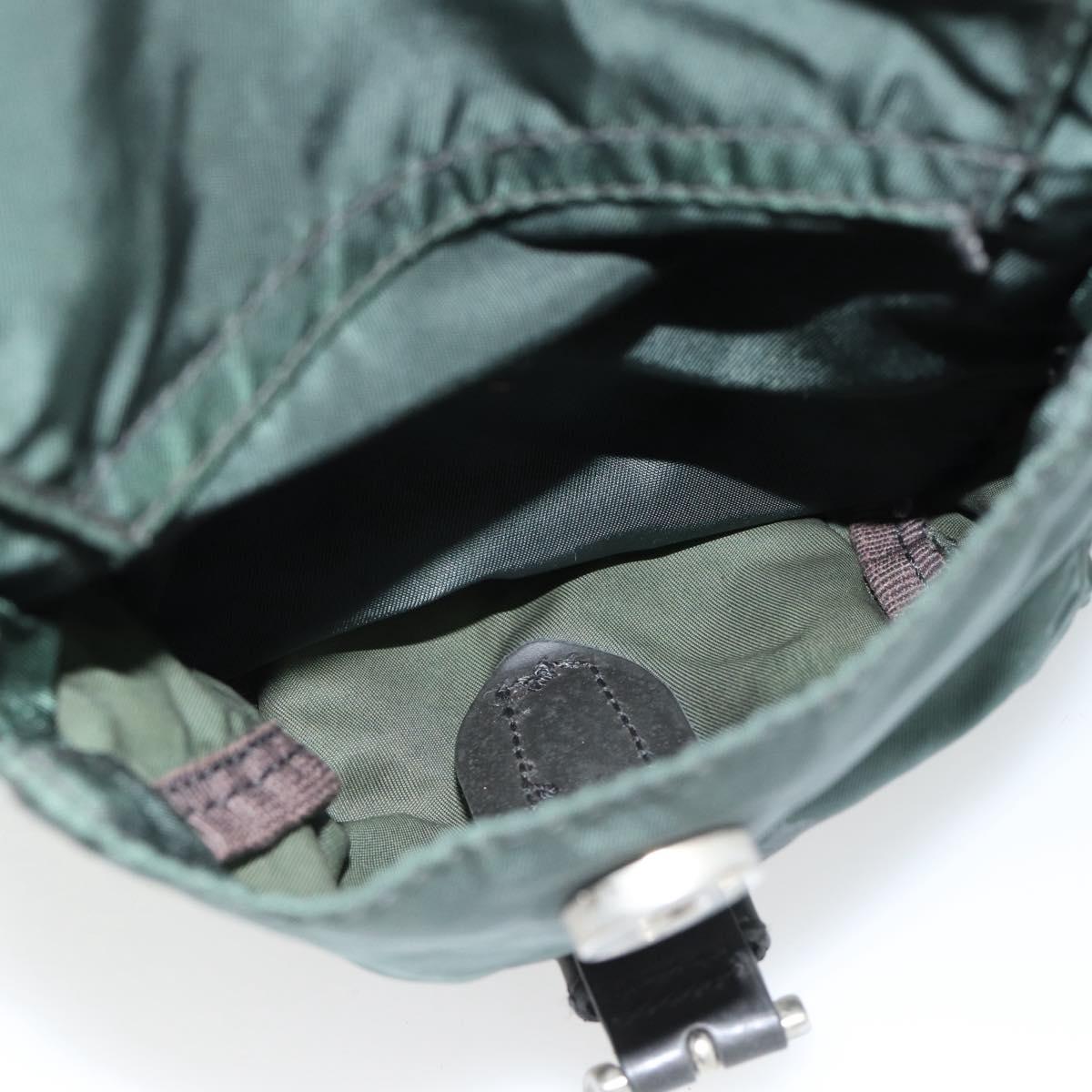 PRADA Backpack Nylon Green Silver Auth 178912