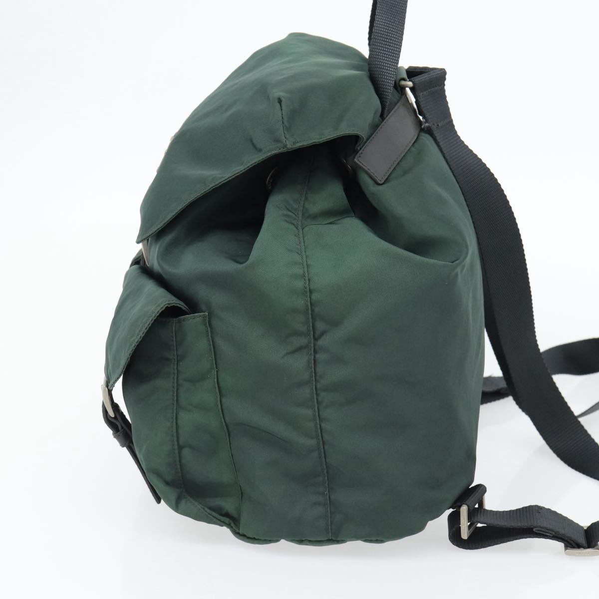 PRADA Backpack Nylon Green Silver Auth 178912