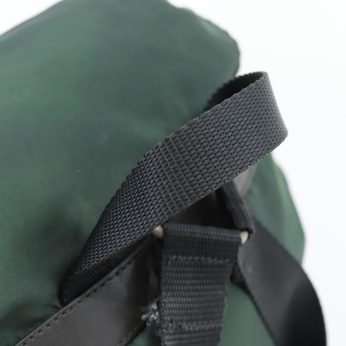 PRADA Backpack Nylon Green Silver Auth 178912