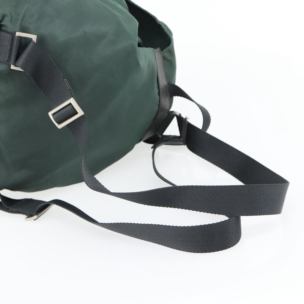 PRADA Backpack Nylon Green Silver Auth 178912