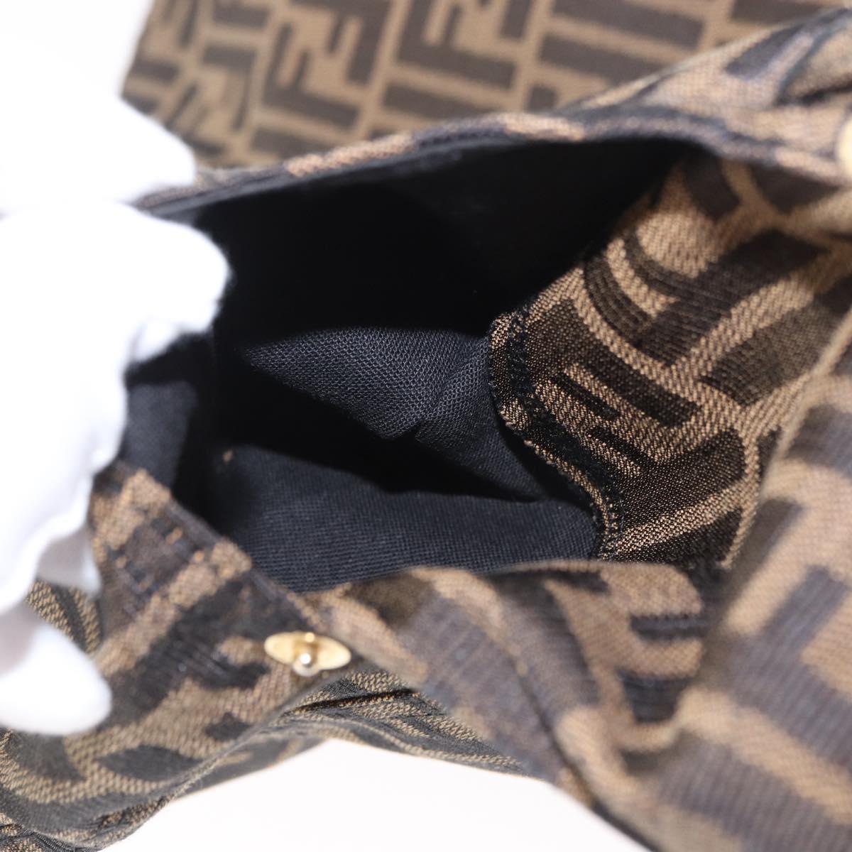 FENDI Zucca Canvas Skirt Black Brown Auth 178913A