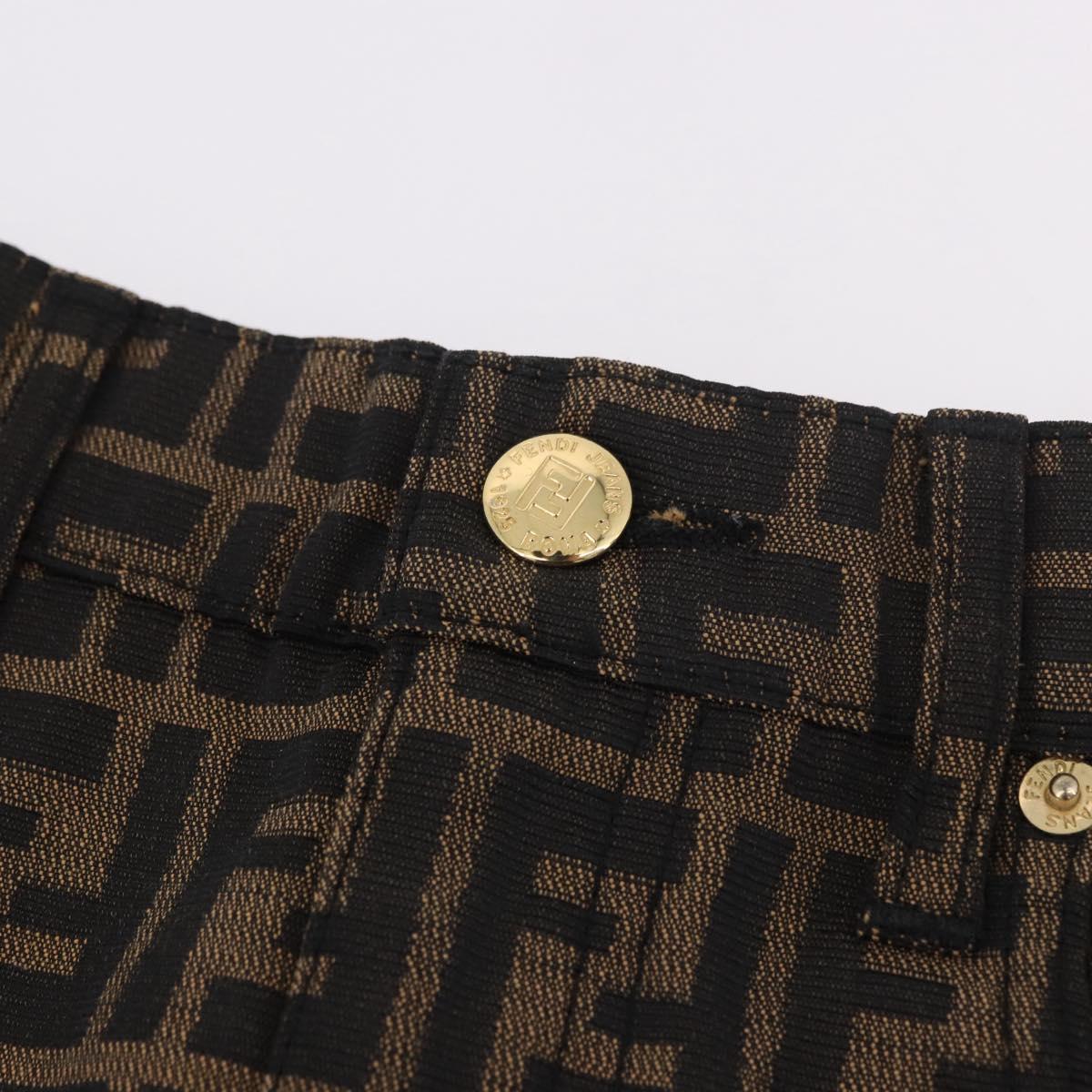 FENDI Zucca Canvas Skirt Black Brown Auth 178913A