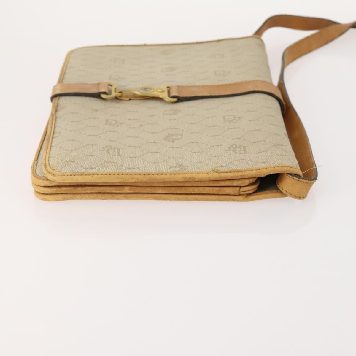 Christian Dior Honeycomb Canvas Shoulder Bag 2 Set Beige Auth 178917