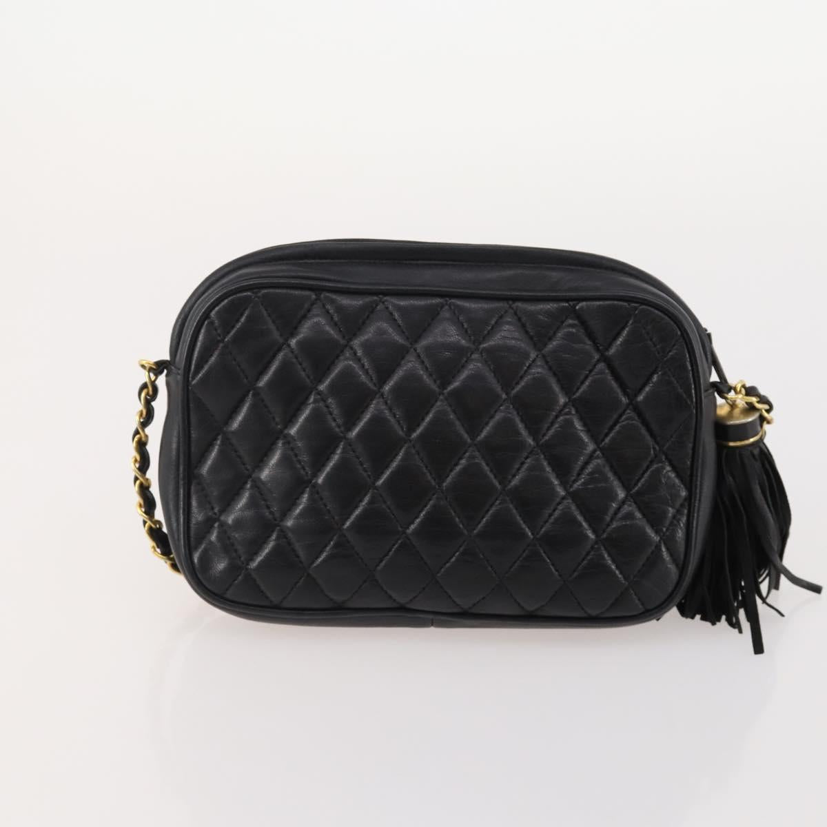 BALLY Chain Shoulder Bag Leather 2 Set Black Auth 178919