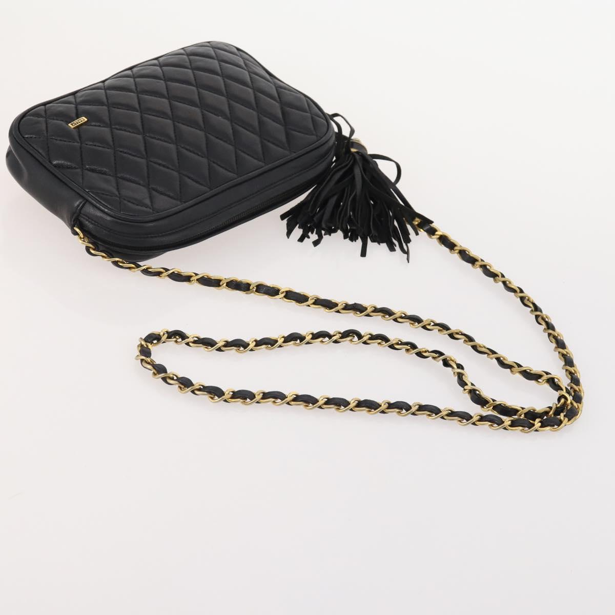 BALLY Chain Shoulder Bag Leather 2 Set Black Auth 178919