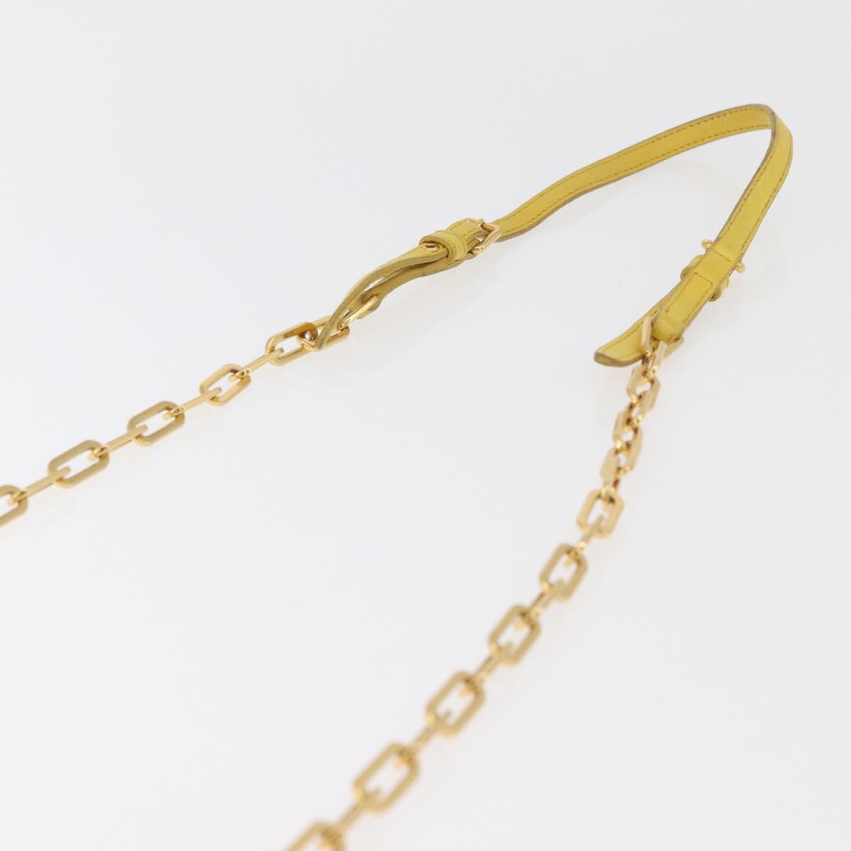 Miu Miu Matelasse Chain Shoulder Bag Leather Yellow Gold Auth 178934A