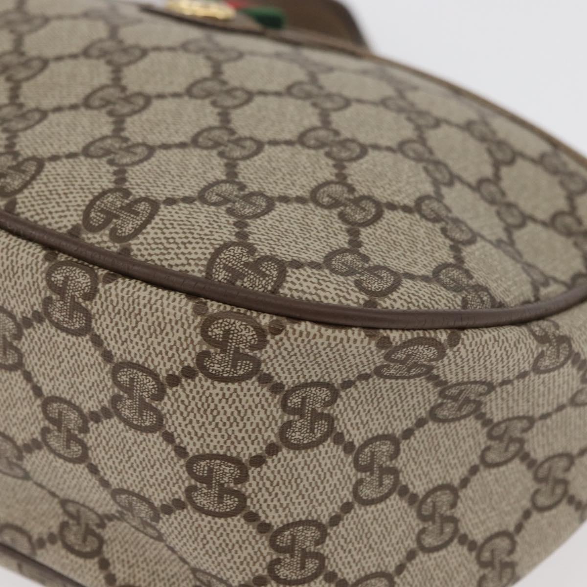 GUCCI GG Supreme Web Sherry Line Bag PVC Beige Gold 89 02 077 Auth 178937
