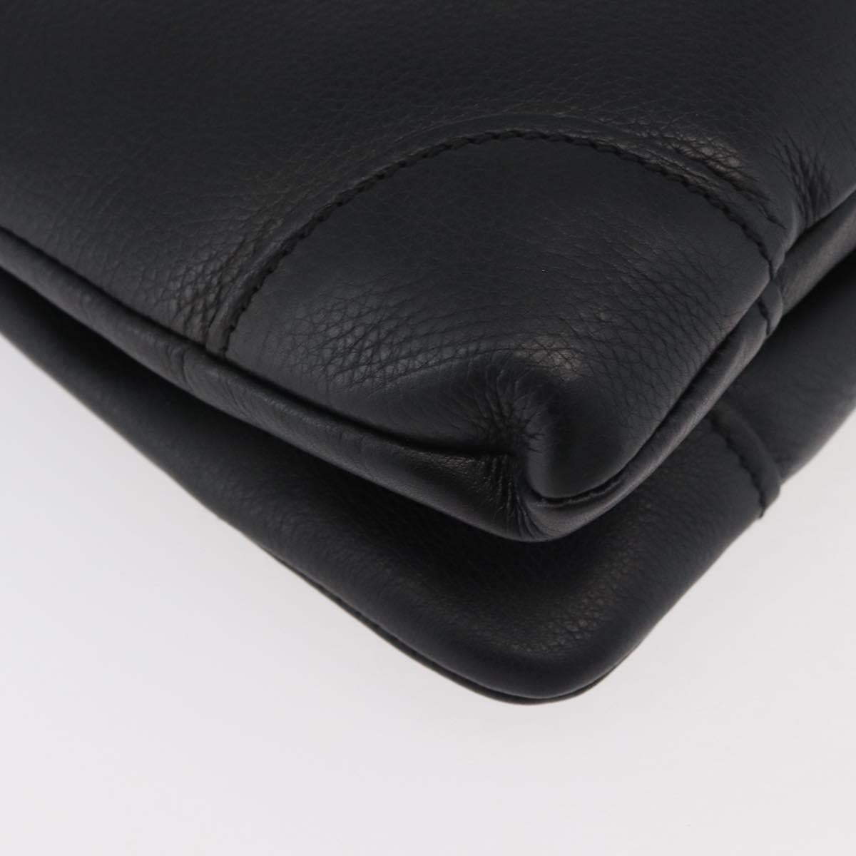 GUCCI Shoulder Bag Leather Black Gold 108964 Auth 178939V