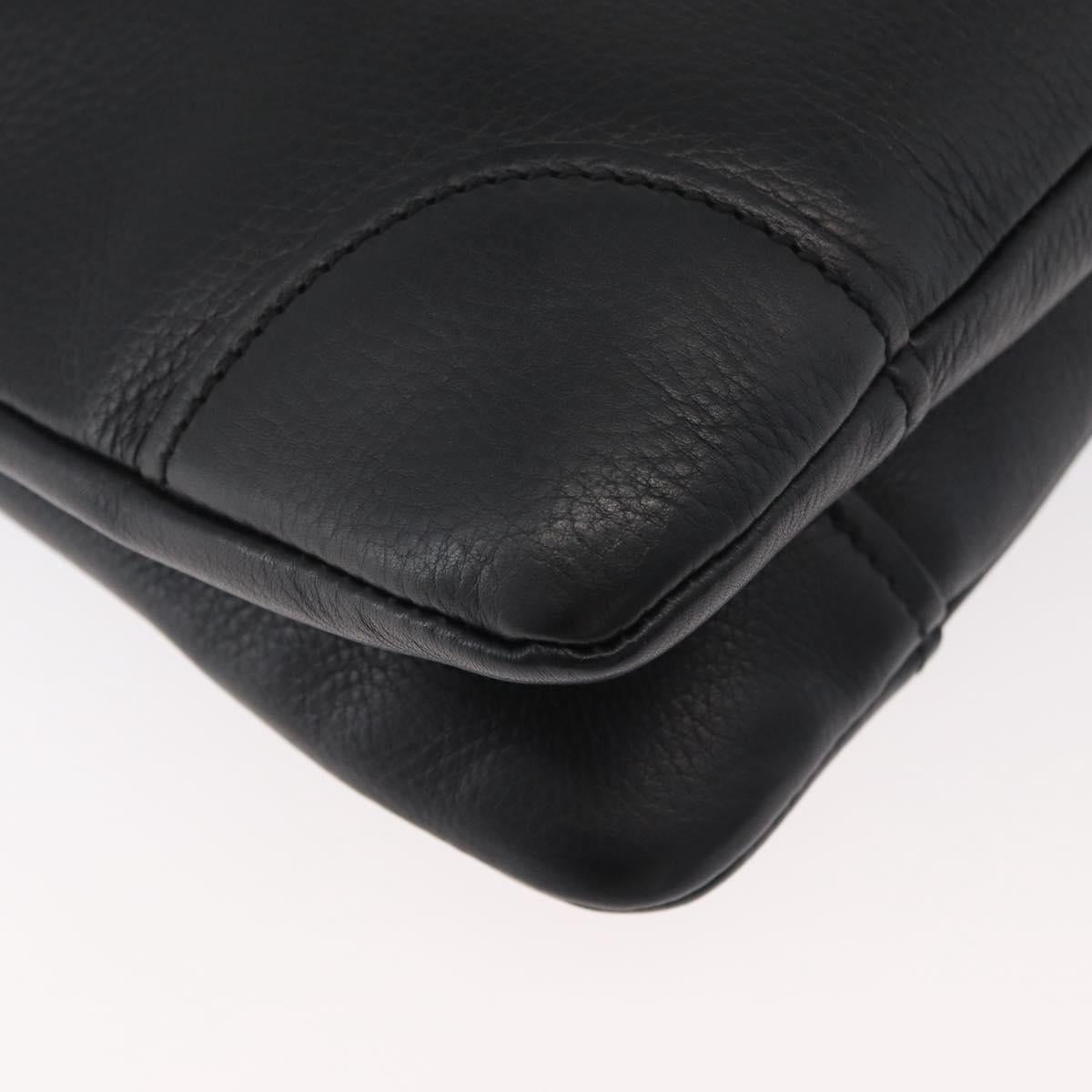 GUCCI Shoulder Bag Leather Black Gold 108964 Auth 178939V