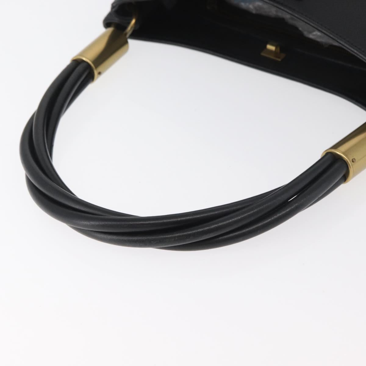 GUCCI Shoulder Bag Leather Black Gold 108964 Auth 178939V