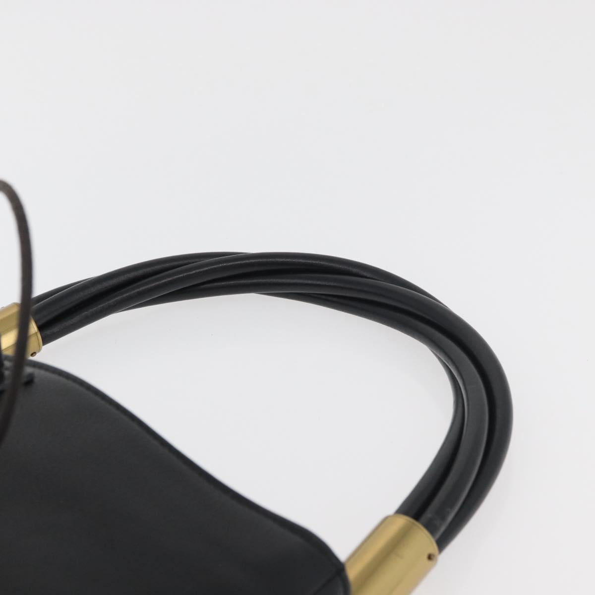 GUCCI Shoulder Bag Leather Black Gold 108964 Auth 178939V