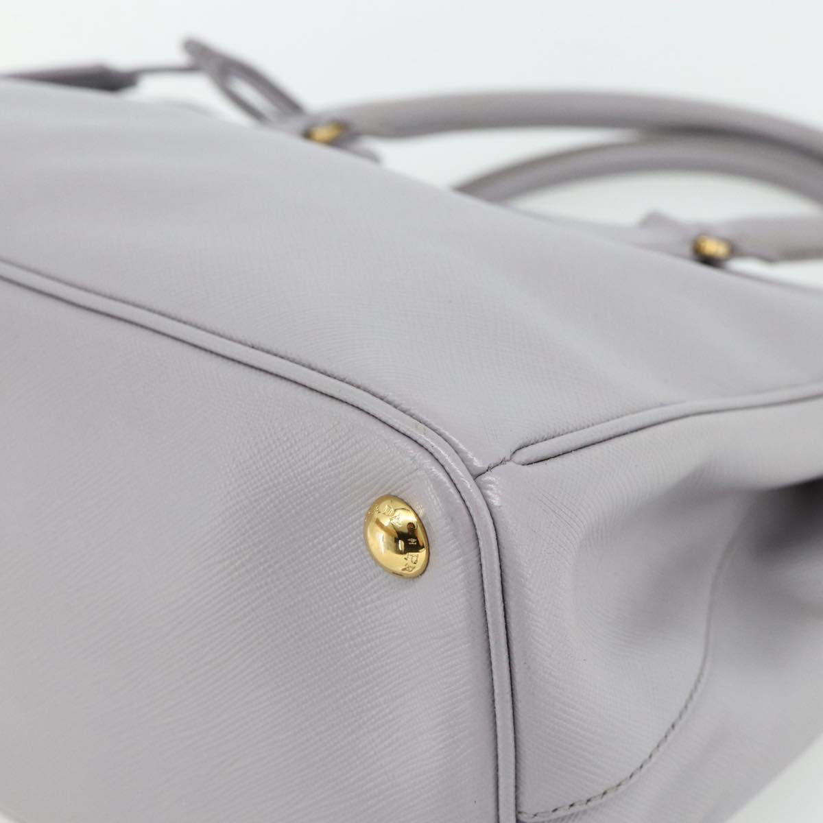 PRADA Galleria Hand Bag Safiano leather Gold Purple gray Auth 178941A