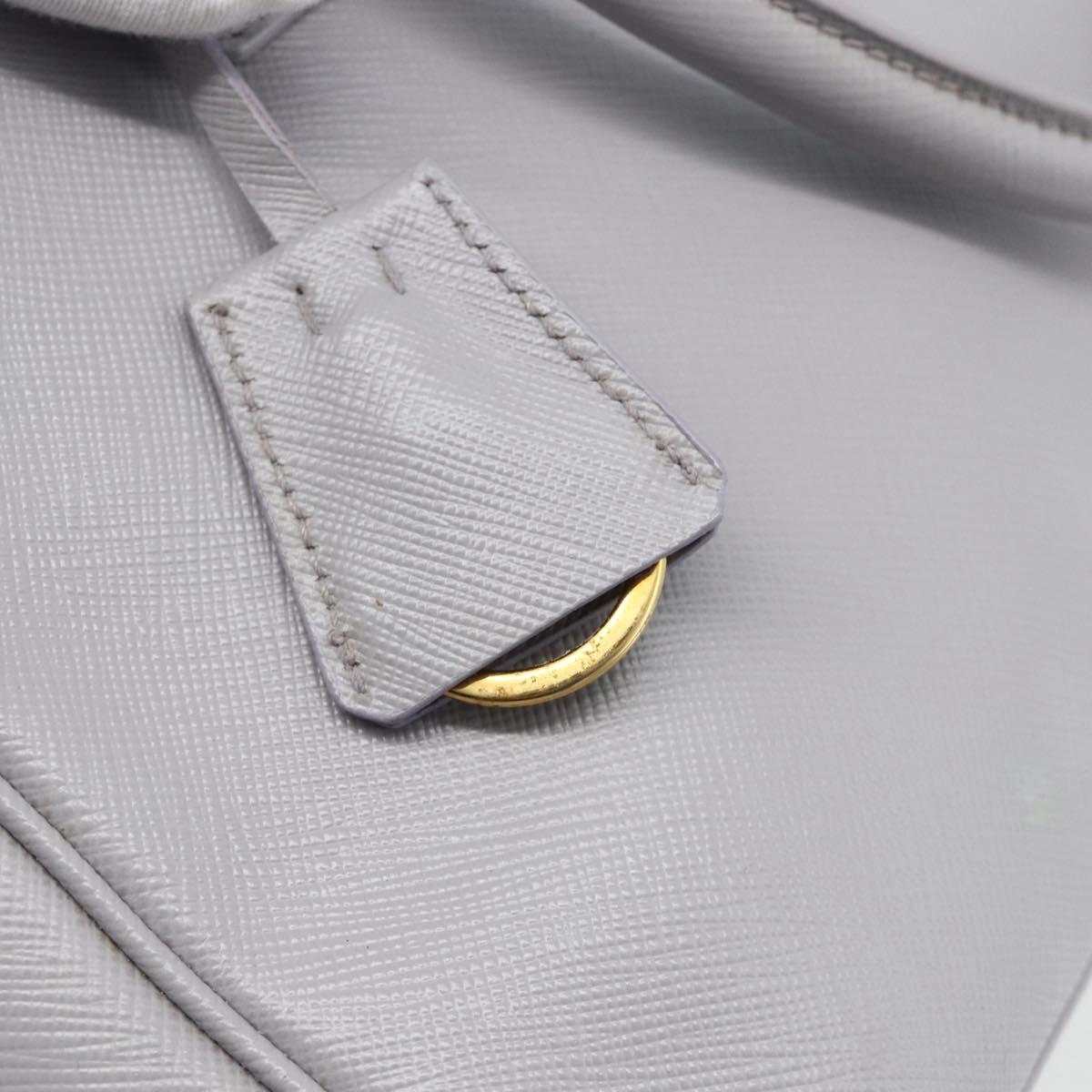PRADA Galleria Hand Bag Safiano leather Gold Purple gray Auth 178941A