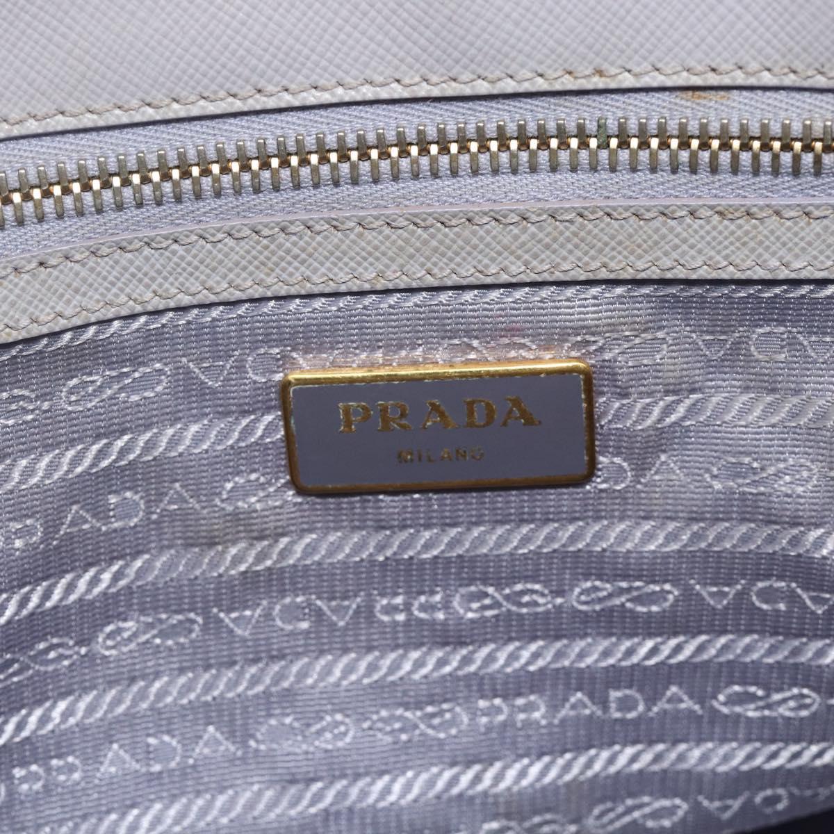 PRADA Galleria Hand Bag Safiano leather Gold Purple gray Auth 178941A