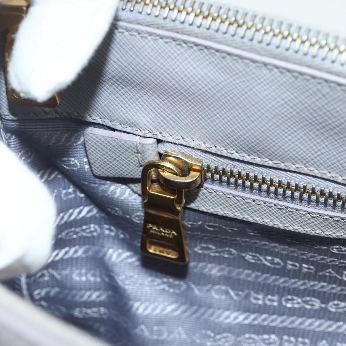 PRADA Galleria Hand Bag Safiano leather Gold Purple gray Auth 178941A