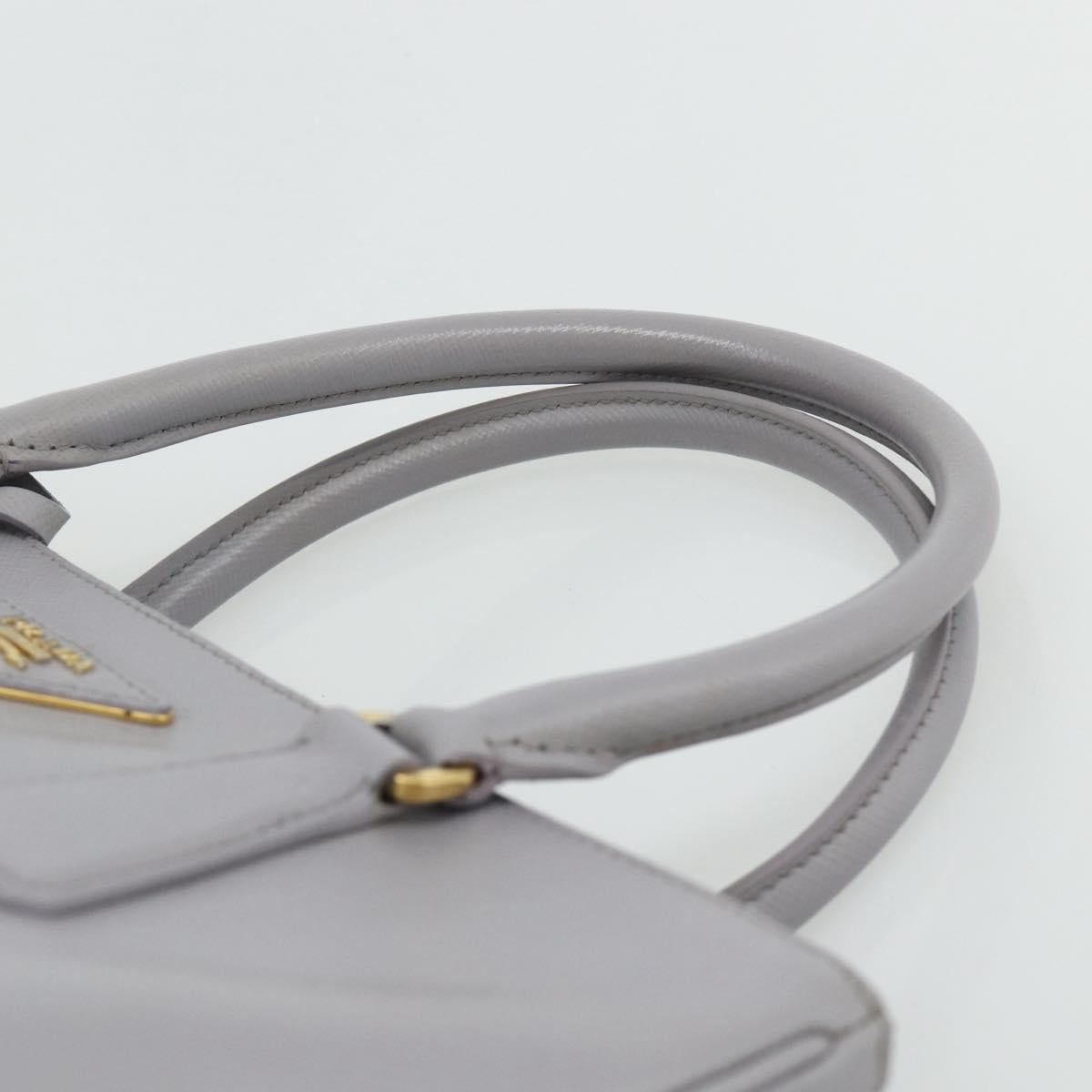 PRADA Galleria Hand Bag Safiano leather Gold Purple gray Auth 178941A