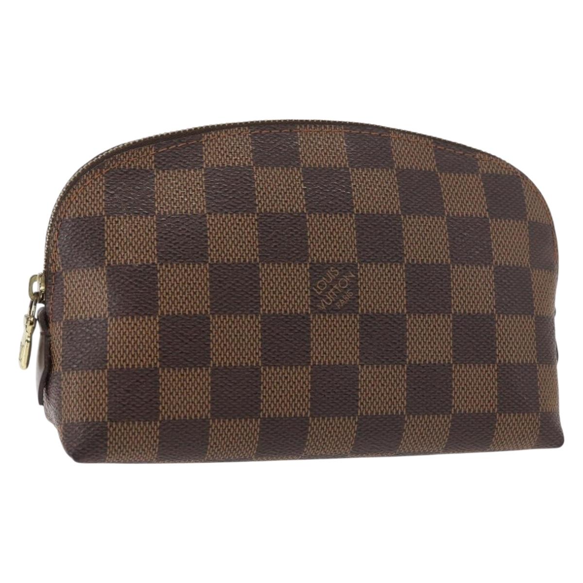 LOUIS VUITTON Damier Ebene Pochette Cosmetic PM Pouch N47516 LV Auth 178952