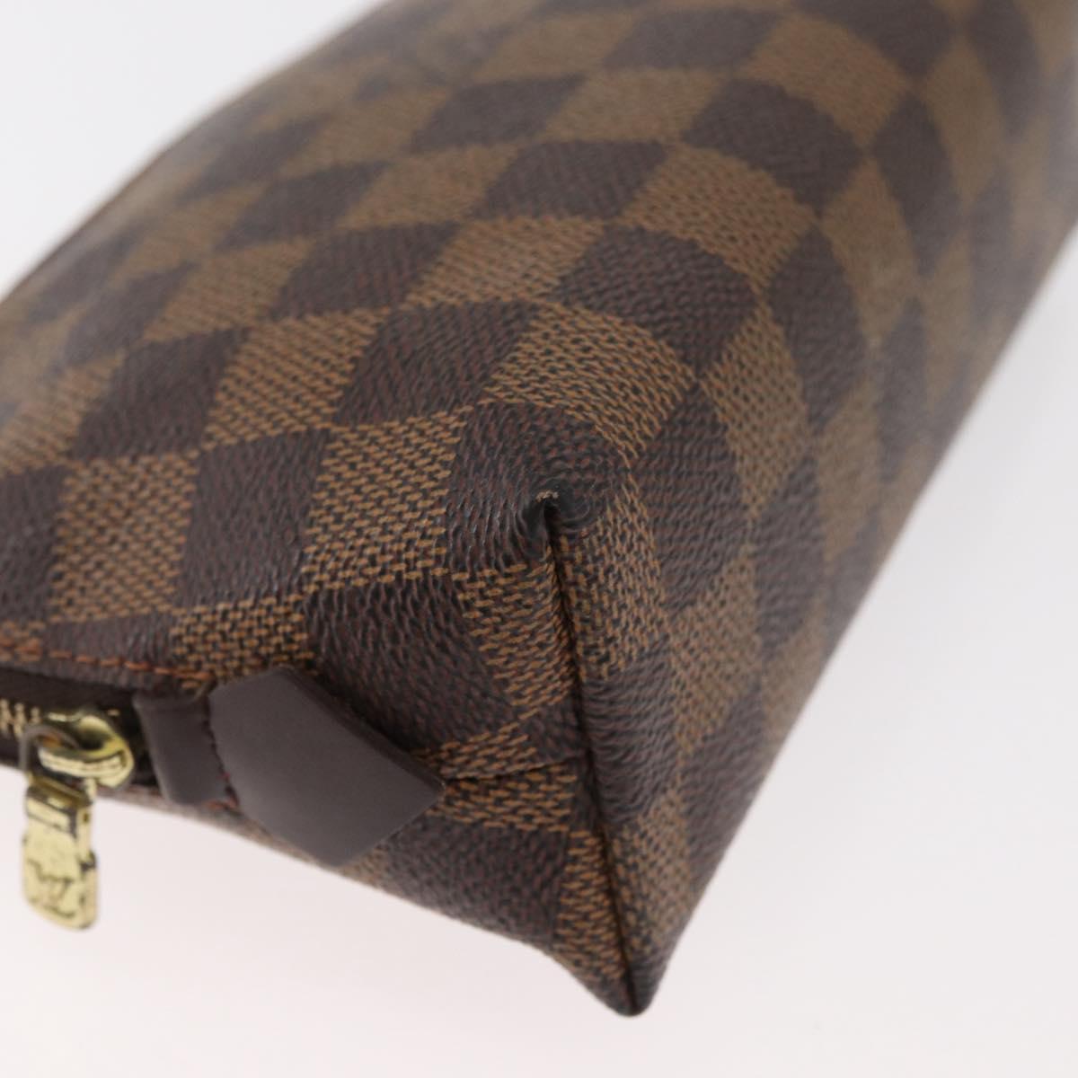 LOUIS VUITTON Damier Ebene Pochette Cosmetic PM Pouch N47516 LV Auth 178952