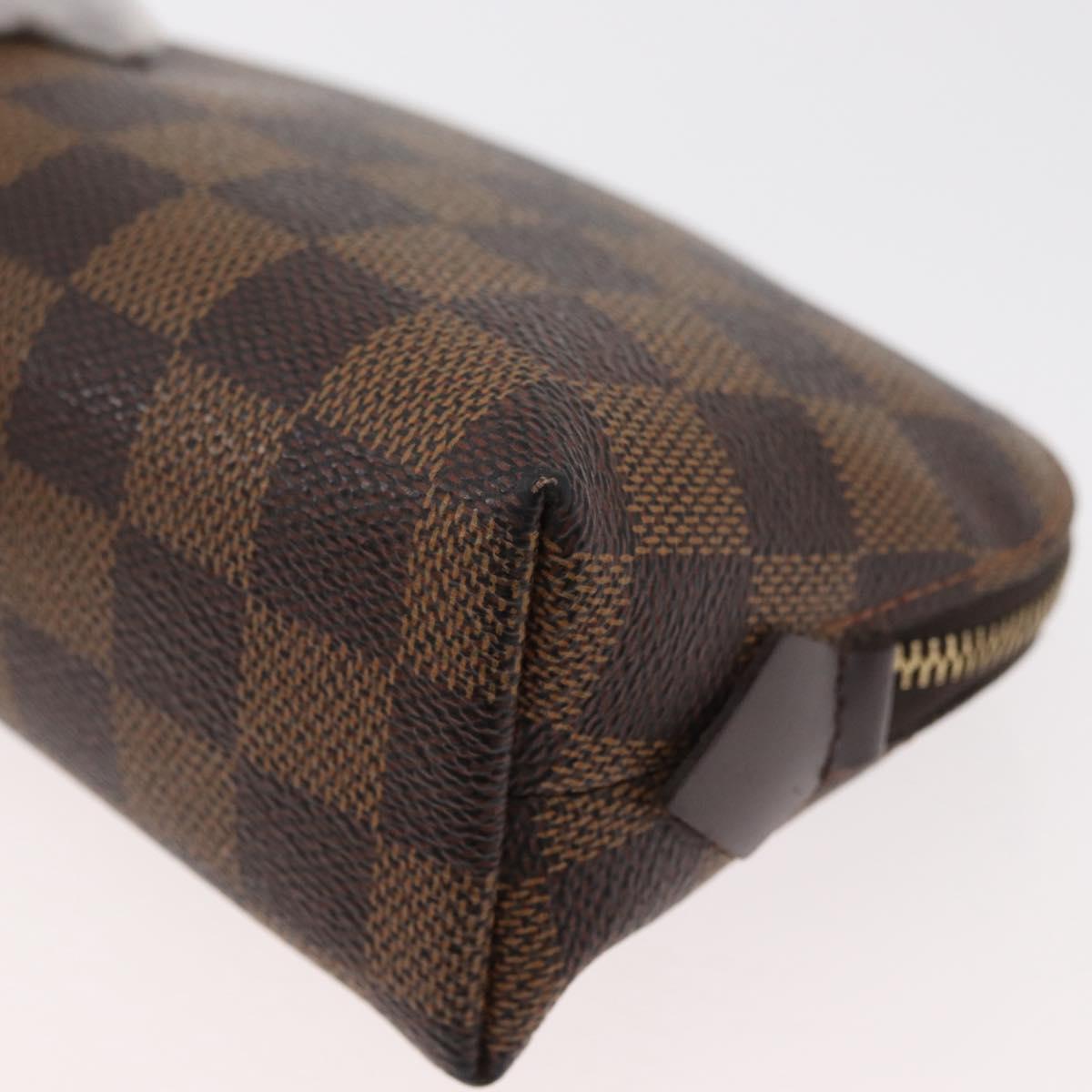 LOUIS VUITTON Damier Ebene Pochette Cosmetic PM Pouch N47516 LV Auth 178952