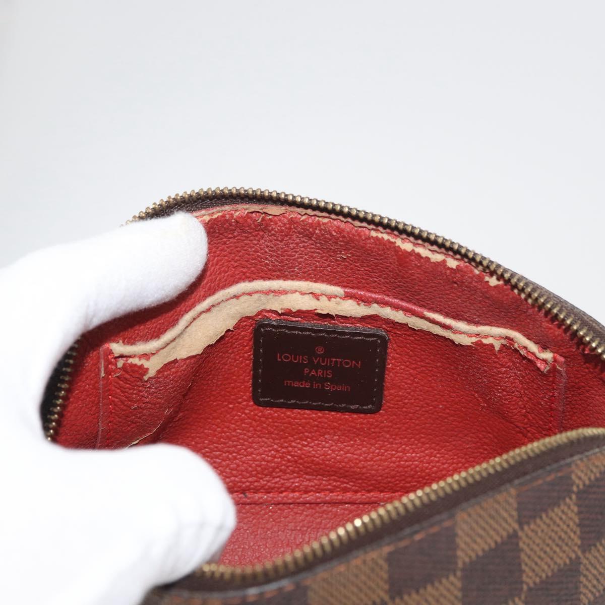 LOUIS VUITTON Damier Ebene Pochette Cosmetic PM Pouch N47516 LV Auth 178952
