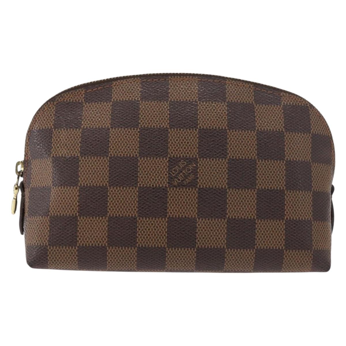 LOUIS VUITTON Damier Ebene Pochette Cosmetic PM Pouch N47516 LV Auth 178952