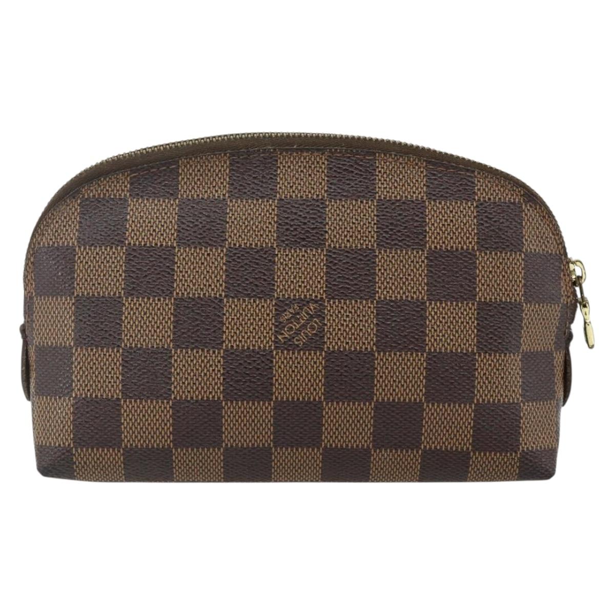 LOUIS VUITTON Damier Ebene Pochette Cosmetic PM Pouch N47516 LV Auth 178953