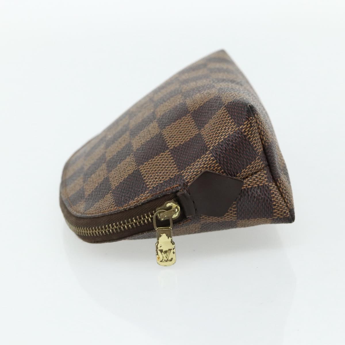 LOUIS VUITTON Damier Ebene Pochette Cosmetic PM Pouch N47516 LV Auth 178953