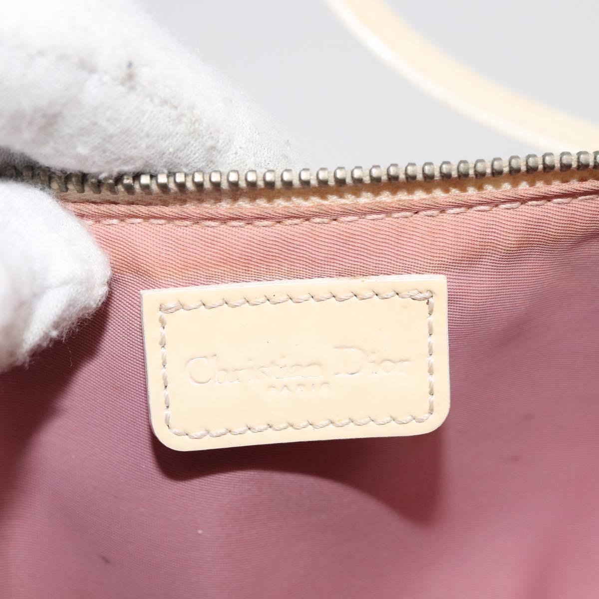 Christian Dior Trotter Canvas Saddle Pouch PVC Pink Silver Auth 178955