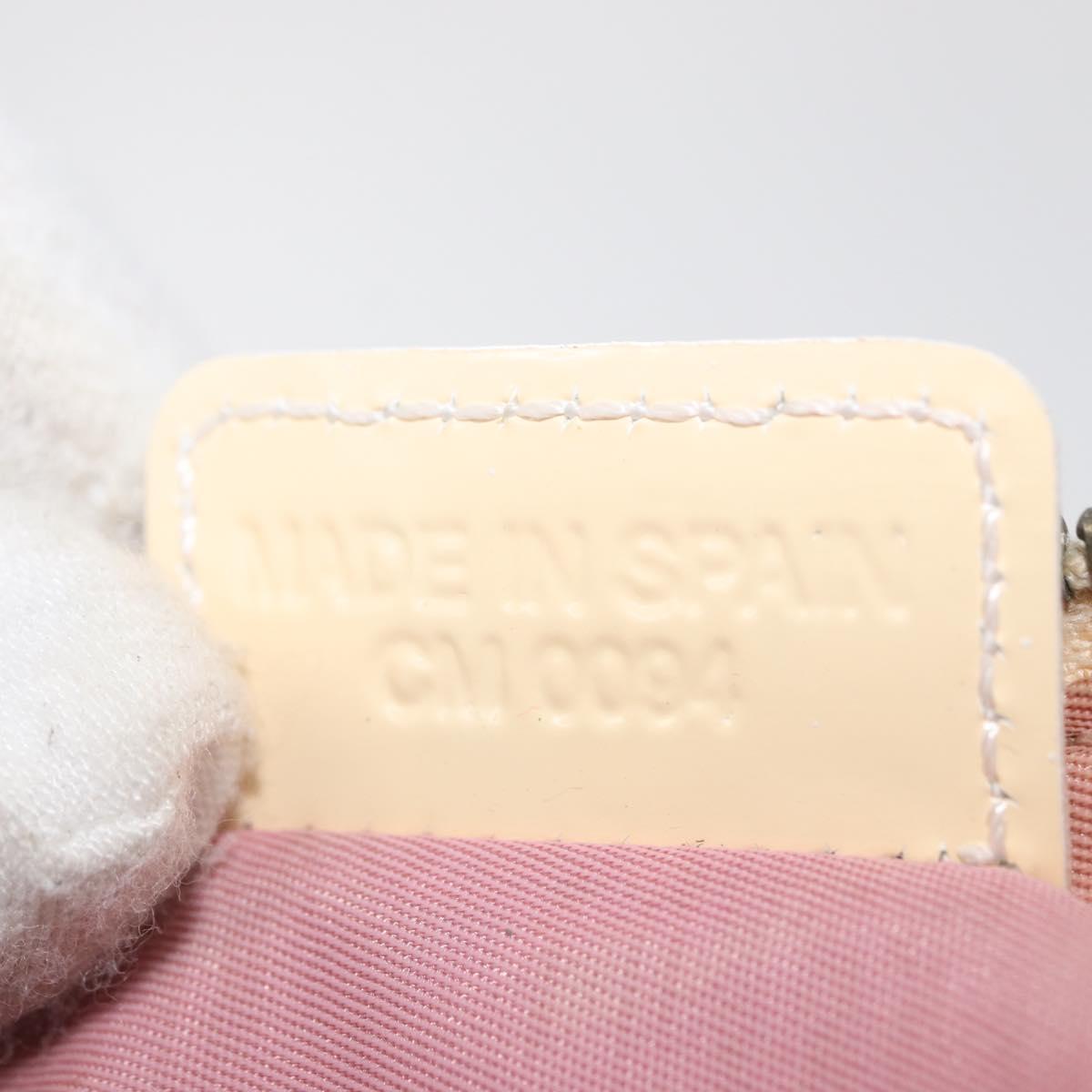 Christian Dior Trotter Canvas Saddle Pouch PVC Pink Silver Auth 178955