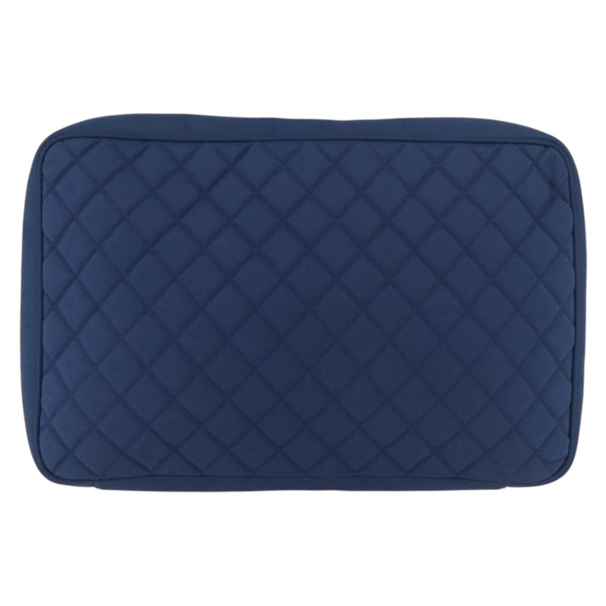 CHANEL Matelasse Christmas 2012 PC Case Nylon Blue Silver CC Auth 178958A