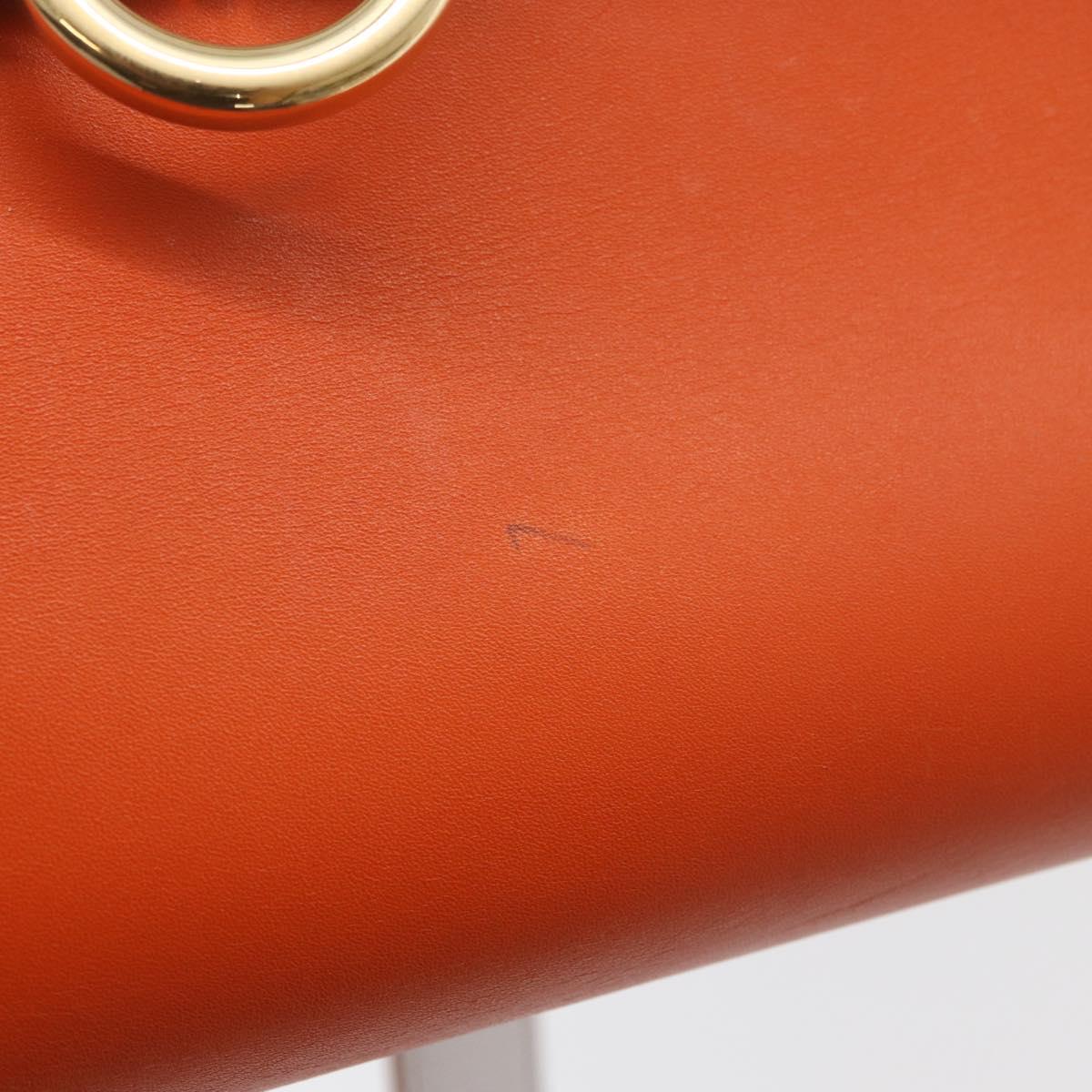 Salvatore Ferragamo Gancini Sofia Hand Bag Leather 2way Orange Gold Auth 178971A