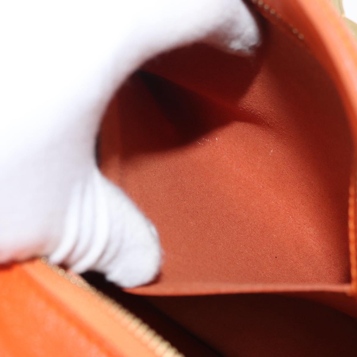 Salvatore Ferragamo Gancini Sofia Hand Bag Leather 2way Orange Gold Auth 178971A