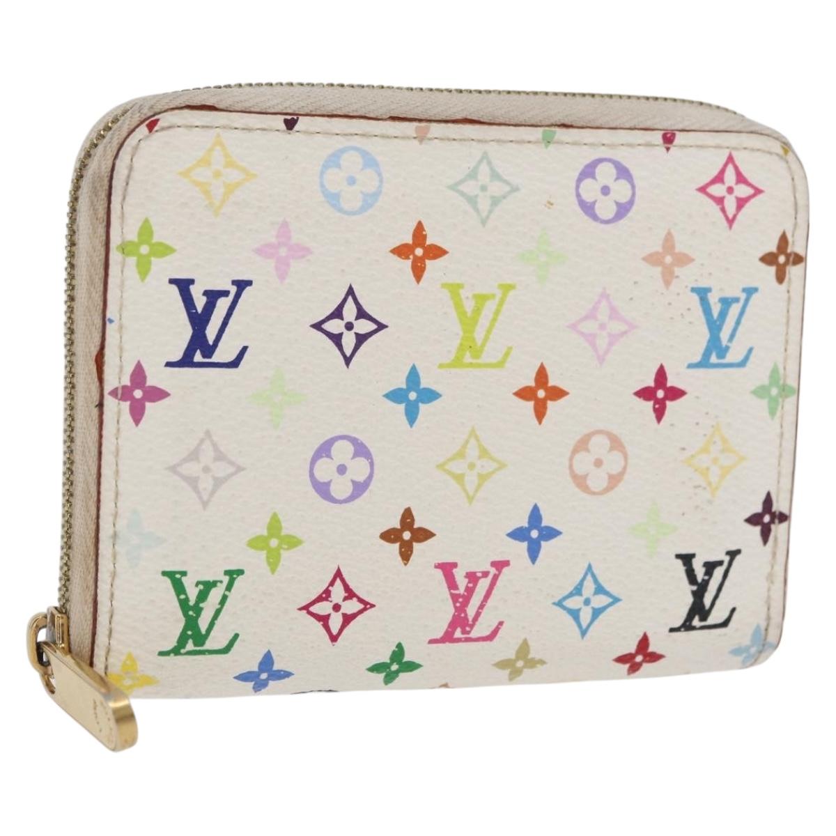 LOUIS VUITTON Multicolor Zippy Coin Purse Coin Purse White M93741 Auth 178977A