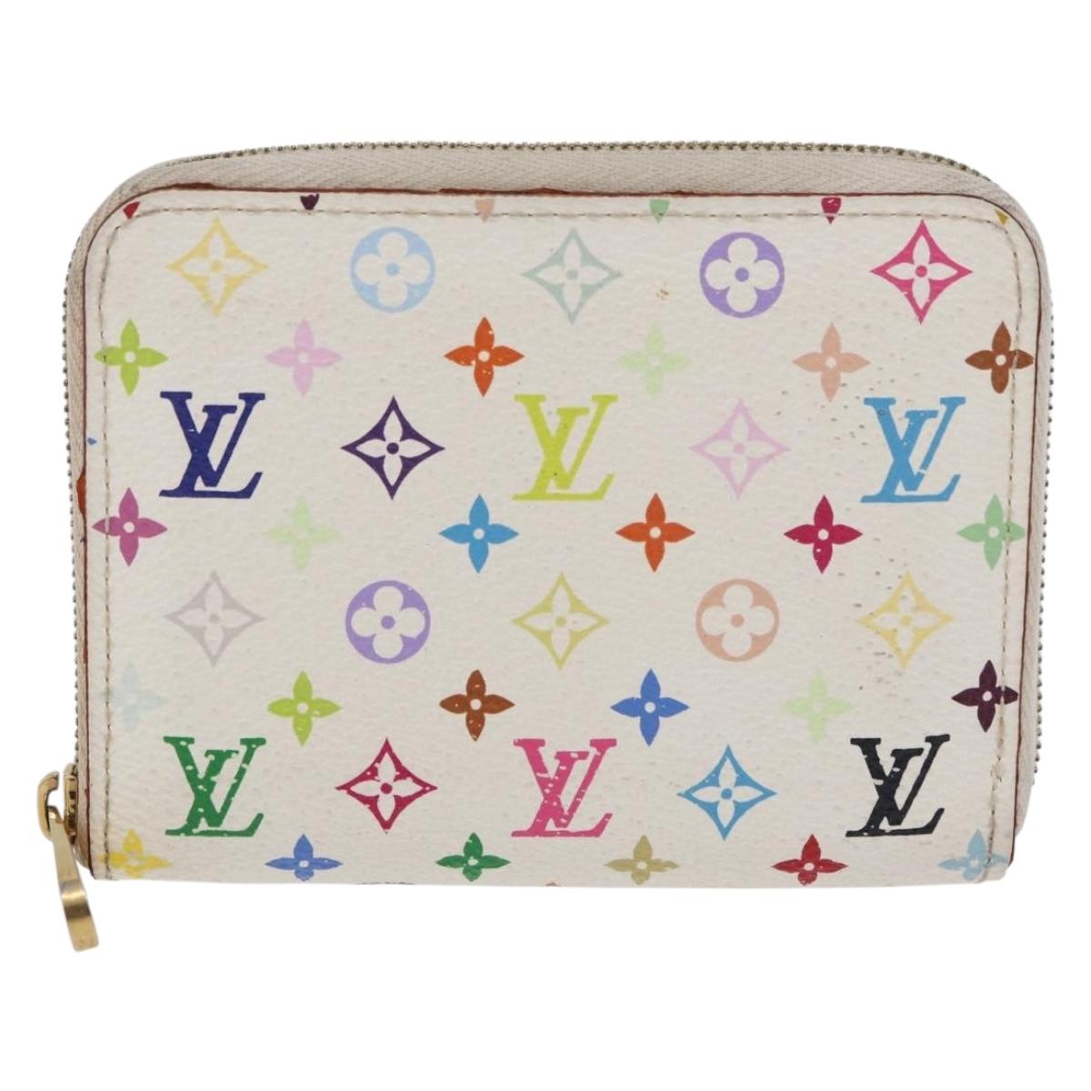 LOUIS VUITTON Multicolor Zippy Coin Purse Coin Purse White M93741 Auth 178977A
