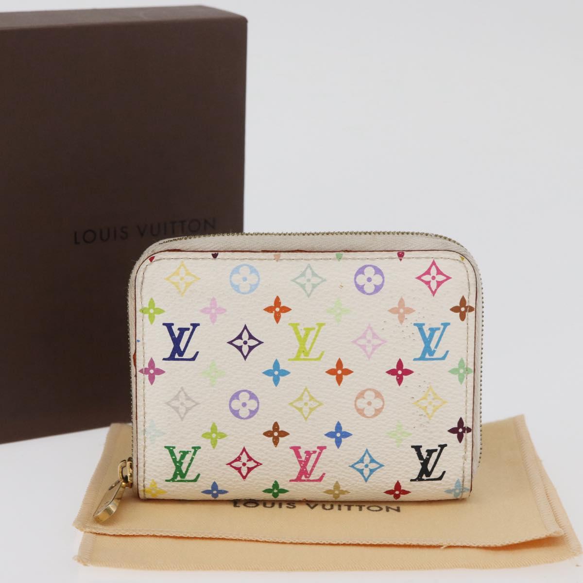 LOUIS VUITTON Multicolor Zippy Coin Purse Coin Purse White M93741 Auth 178977A